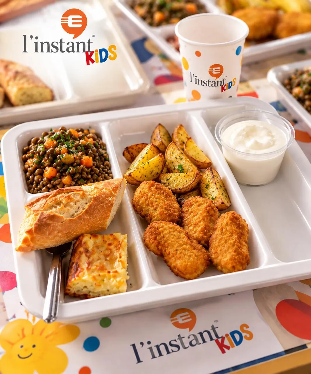 Plateau repas scolaire équilibré